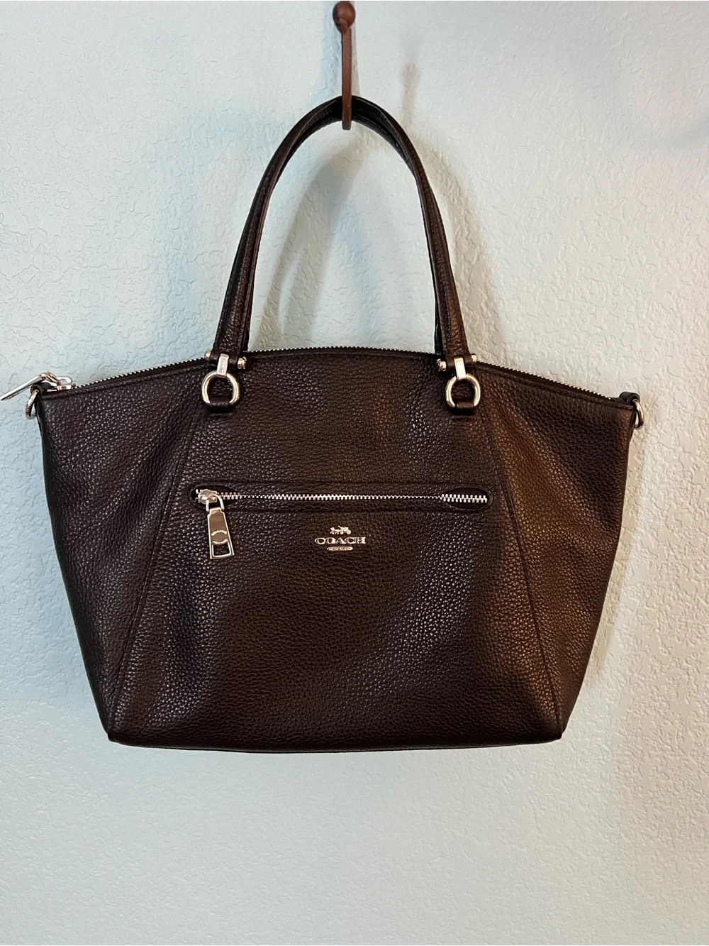 Authentic Coach Black Pebbled Leather Prairie Satchel- excellent condition